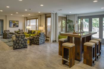 Posh lounge area in clubhouse